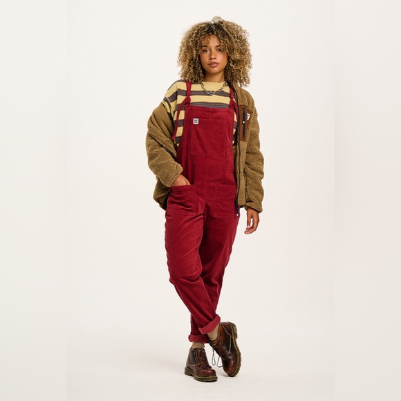 Lucy & Yak Pants - Lucy and Yak Original  Corduroy Dungarees in Maroon Red size 8